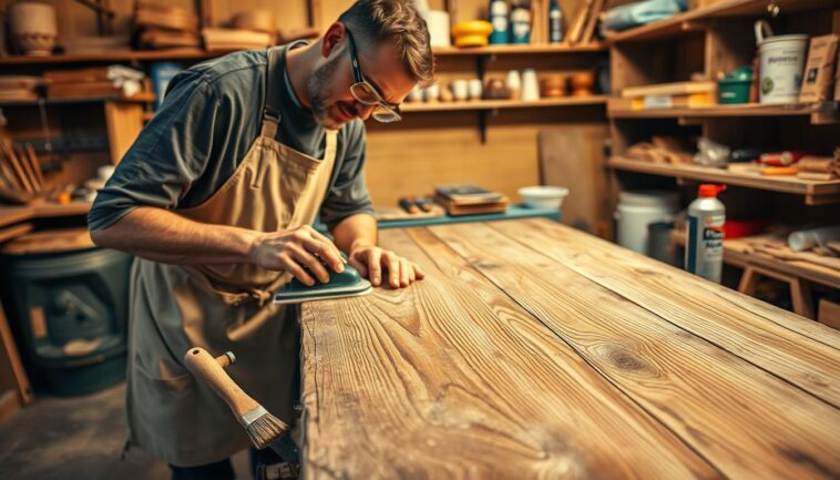Alte Holzoberflächen renovieren: schleifen, behandeln und wiederbeleben