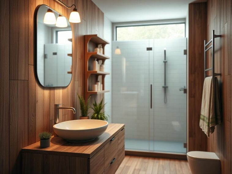 Holz im Badezimmer: geeignete Produkte und Schutz vor Feuchtigkeit