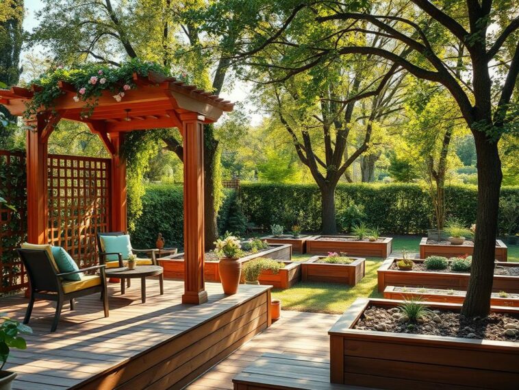 Holzkonstruktionen im Garten: Grundlagen für Terrasse, Pergola & Co.