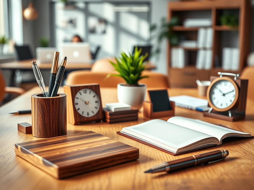 Schreibtisch-Accessoires aus Holz: funktionale und stilvolle Ideen