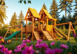 Spielgerüste aus Holz: sichere Konstruktion für Kinder im Garten