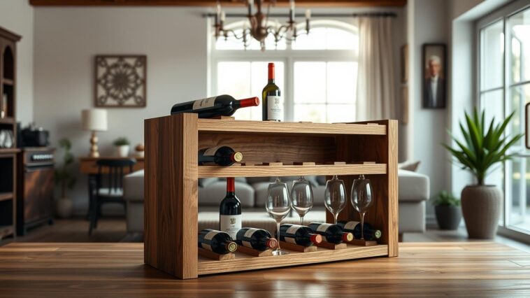 Weinregal aus Holz bauen: stilvolle DIY-Idee für Küche und Wohnzimmer